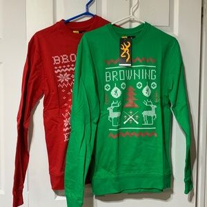 Two Browning Christmas Sweatshirts